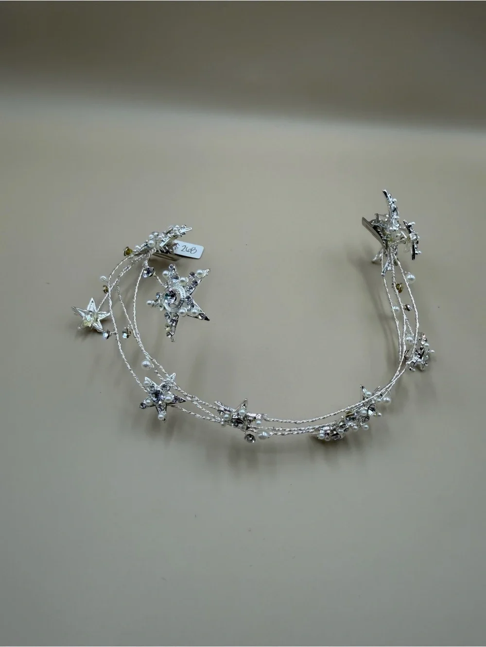 Bridal Crystal Pearl Star Hair Vine Headband Wedding Headpiece Silver New